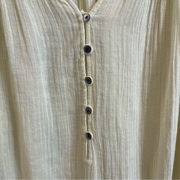 Calypso St. Barth yellow 100% Ottomans light gauzy long sleeve blouse xxsmall - Picture 10 of 12